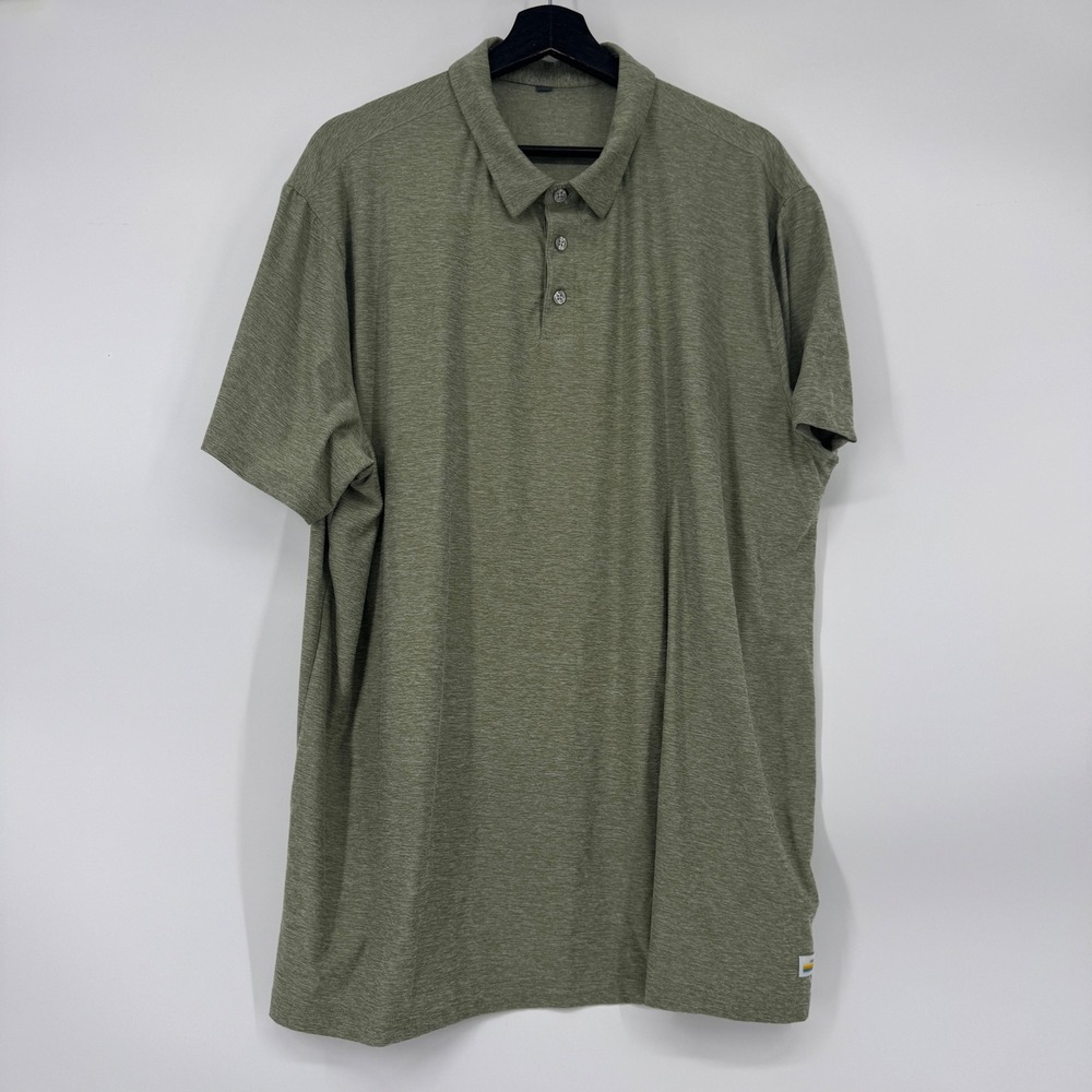 Vuori Strato Tech Polo Shirt Mens XXL Green Heather V188 Short Sleeve